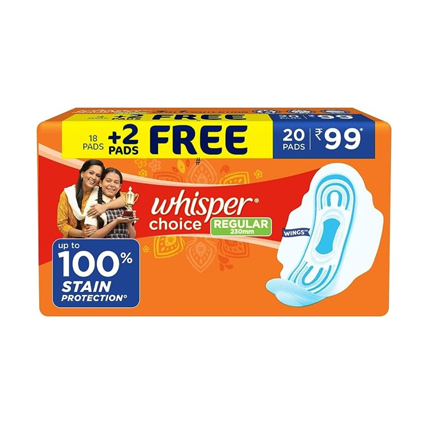 Whisper Choice Regular 20 Pads